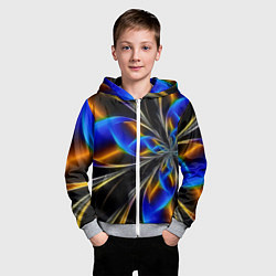 Толстовка на молнии детская Neon vanguard pattern Fashion 2023, цвет: 3D-меланж — фото 2