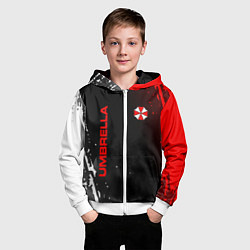 Толстовка на молнии детская Resident evil амбрелла, цвет: 3D-белый — фото 2