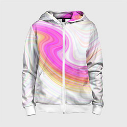 Толстовка на молнии детская Abstract gradient lines, цвет: 3D-белый