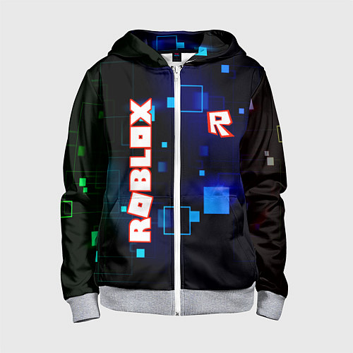 Детская толстовка на молнии ROBLOX неоновые кубики / 3D-Меланж – фото 1