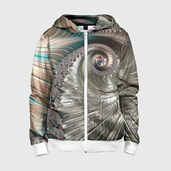 Детская толстовка на молнии Fractal pattern Spiral Серебристый фрактал спираль