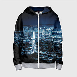 Детская толстовка на молнии Ночной город night city