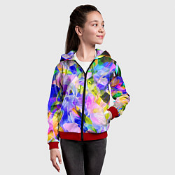 Толстовка на молнии детская Красочный цветочный узор Весна - Лето 2023 Colorfu, цвет: 3D-красный — фото 2