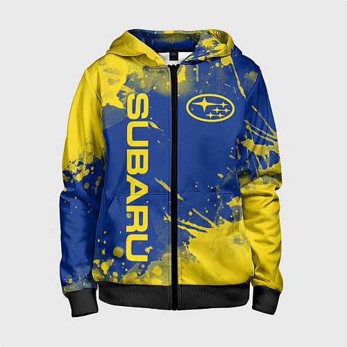 Детская толстовка на молнии SUBARU - СУБАРУ БРЫЗКИ КЛАССИЧЕСКИЕ / 3D-Черный – фото 1