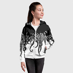 Толстовка на молнии детская В щупальцах осьминога, цвет: 3D-белый — фото 2