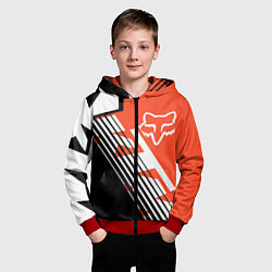 Толстовка на молнии детская FOX X KTM Сollaboration, цвет: 3D-красный — фото 2