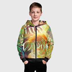 Толстовка на молнии детская Fern leaves, цвет: 3D-черный — фото 2