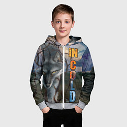 Толстовка на молнии детская IN COLD wolf with logo, цвет: 3D-меланж — фото 2