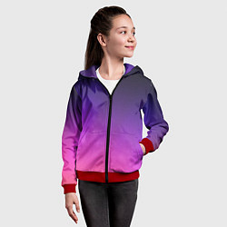 Толстовка на молнии детская Розовофиолетовый градиент, цвет: 3D-красный — фото 2