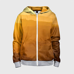 Толстовка на молнии детская Закат в пригороде, цвет: 3D-меланж