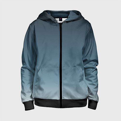 Детская толстовка на молнии GRADIENT shades of blue / 3D-Черный – фото 1