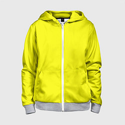 Детская толстовка на молнии Однотонный неоновый лимонный желтый тон