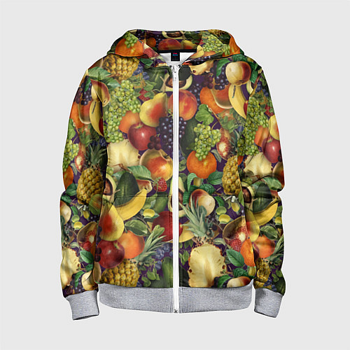 Детская толстовка на молнии Вкусные Летние Фрукты / 3D-Меланж – фото 1