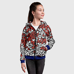 Толстовка на молнии детская Красно-белые знаки LDR, цвет: 3D-синий — фото 2