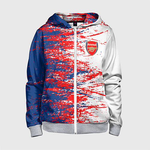 Детская толстовка на молнии Arsenal fc арсенал фк texture / 3D-Меланж – фото 1