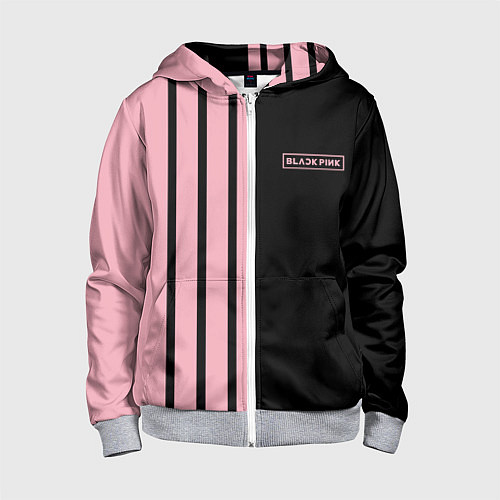 Детская толстовка на молнии BLACKPINK HALF BLACK-PINK MINI LOGO / 3D-Меланж – фото 1