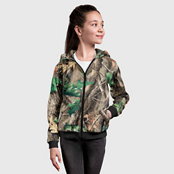 Толстовка на молнии детская КАМУФЛЯЖ ЛЕСНОЙ, цвет: 3D-черный — фото 2