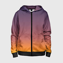 Толстовка на молнии детская Sunset Gradient, цвет: 3D-черный