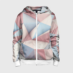 Толстовка на молнии детская Светлый кибер-панк, цвет: 3D-белый