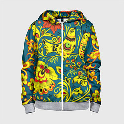 Детская толстовка на молнии Хохломская Роспись Две Птицы