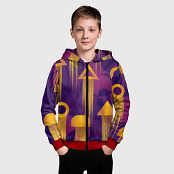Толстовка на молнии детская Игровые геометрические фигуры, цвет: 3D-красный — фото 2