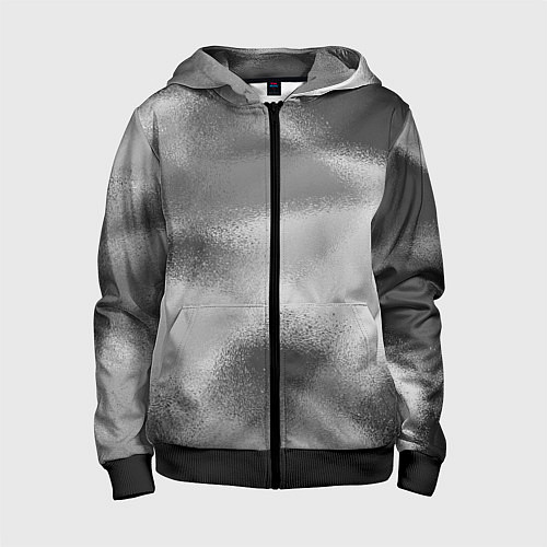 Детская толстовка на молнии В серых тонах абстрактный узор gray abstract patte / 3D-Черный – фото 1