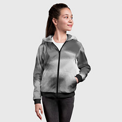 Толстовка на молнии детская В серых тонах абстрактный узор gray abstract patte, цвет: 3D-черный — фото 2