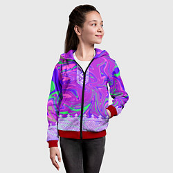 Толстовка на молнии детская Славянская рубаха с разводами, цвет: 3D-красный — фото 2