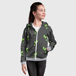 Толстовка на молнии детская Мухоловка - хищное растение, цвет: 3D-меланж — фото 2