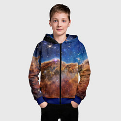 Толстовка на молнии детская Туманность Киля фото НАСА, цвет: 3D-синий — фото 2