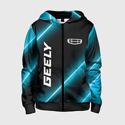 Толстовка на молнии детская Geely Неоновые Лампы, цвет: 3D-черный