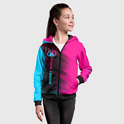 Толстовка на молнии детская Great Wall Neon Gradient FS, цвет: 3D-черный — фото 2