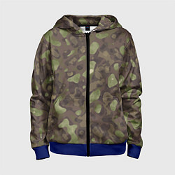 Толстовка на молнии детская Камуфляж Multicam, цвет: 3D-синий