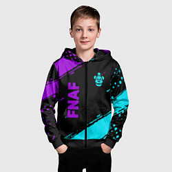 Толстовка на молнии детская Фредди - neon, цвет: 3D-черный — фото 2