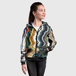 Толстовка на молнии детская Glitch pattern - fashion trend, цвет: 3D-черный — фото 2