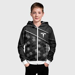 Толстовка на молнии детская TESLA - ТЕХНОЛОГИЧЕСКАЯ БРОНЯ, цвет: 3D-белый — фото 2