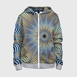 Толстовка на молнии детская Туннель - оптическая иллюзия, цвет: 3D-меланж