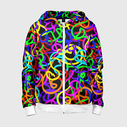 Детская толстовка на молнии Неоновый беспорядок