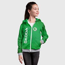 Толстовка на молнии детская Skoda abstraction sport, цвет: 3D-меланж — фото 2