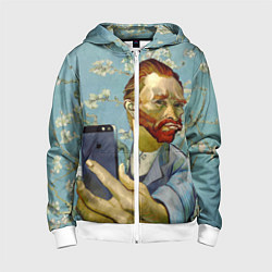 Детская толстовка на молнии Ван Гог Селфи - Арт Портрет