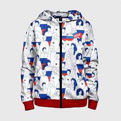 Толстовка на молнии детская Русский народ, цвет: 3D-красный