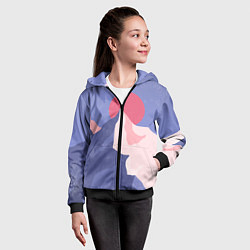 Толстовка на молнии детская Пейзаж гор и леса в стиле ретро, цвет: 3D-черный — фото 2