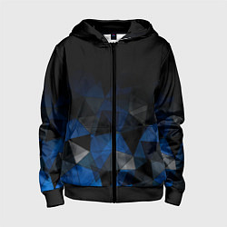 Детская толстовка на молнии Черно-синий геометрический