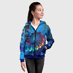 Толстовка на молнии детская Фрактальная спираль, цвет: 3D-синий — фото 2