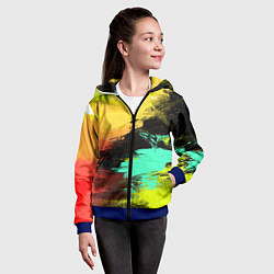 Толстовка на молнии детская Яркий красочный гранж, цвет: 3D-синий — фото 2