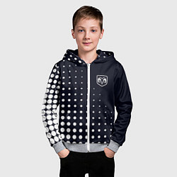 Толстовка на молнии детская Dodge - абстракция кружки, цвет: 3D-меланж — фото 2