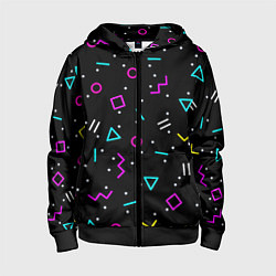 Детская толстовка на молнии Colored neon geometric shapes