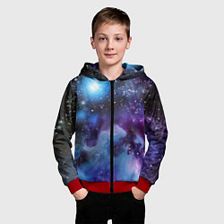 Толстовка на молнии детская Дым вселенной, цвет: 3D-красный — фото 2
