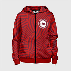 Толстовка на молнии детская Brighton отпечатки, цвет: 3D-красный