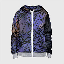 Детская толстовка на молнии Blue with black stripes pattern
